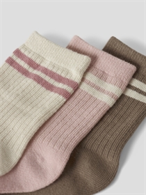 NAME IT 3-Pak Strømper Kimis Antique White Lotus Brown Lentil